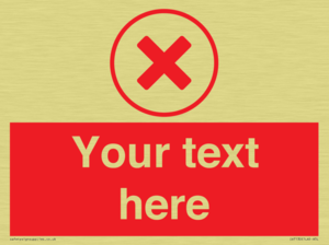 Custom red background, red cross in circle sign